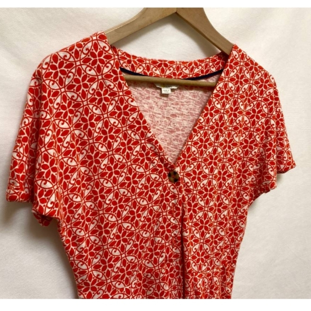 Boden Red White Jumpsuit Size Uk14/Us 10.